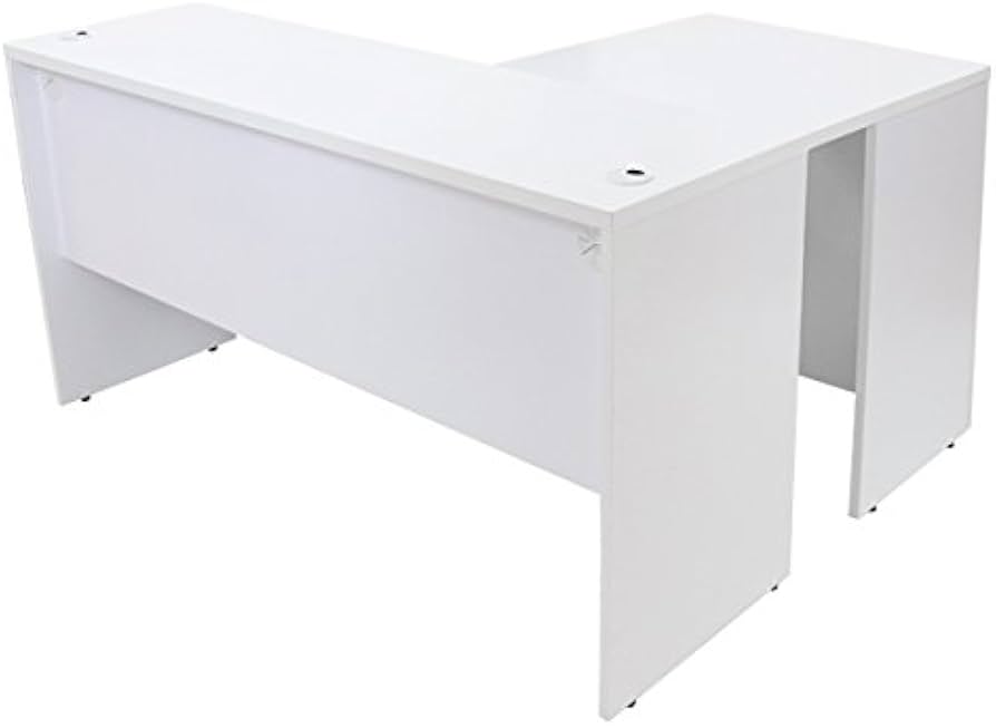 組立不要 ホワイト コーナーデスク 2段棚付き 幅140センチ 楽天市場